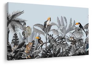 Tablou - Animale în pădurea tropicală (90x60 cm)