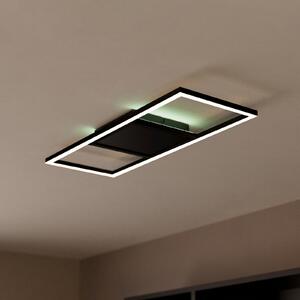 EGLO Plafonieră cu LED Calagrano-Z ZigBee RGB/CCT 64x24cm, reglabil, Negru, Camera de zi / sufragerie, Metal, Modern