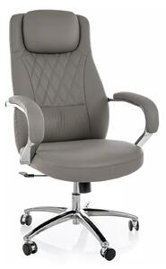 Scaun birou Q-07, gri, piele ecologică, 68x51x116 cm