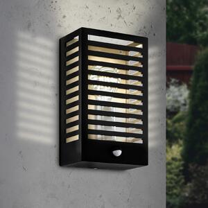EGLO Aplică de exterior Alamonte 3, negru, cu senzor, reglabil, Negru, Metal, Modern, Priză de perete top
