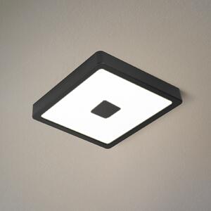EGLO Plafonieră cu LED pentru exterior Iphias 2, 21x21 cm, negru, Negru, Metal, Modern