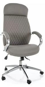 Scaun birou Q-09, gri, piele ecologică, 64x48x118 cm