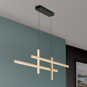 ORION Stargate lampă suspendată LED, negru-auriu, reglabil, Auriu / Alamă, Camera de zi / sufragerie, Metal, Modern