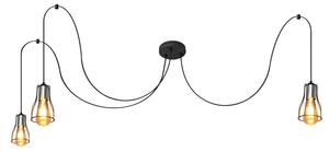 Lustră pe cablu TUBE LONG 3xE27/15W/230V negru/crom