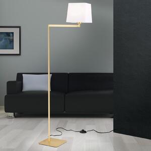 ORION Lampă de podea din material textil Carlton, alamă mată, Auriu / Alamă, Camera de zi / sufragerie, Metal, Modern