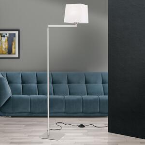 ORION Lampă de podea textilă Carlton, nichel mat, Metalic, Camera de zi / sufragerie, Metal, Modern