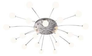 Trio Lighting Plafonieră cu LED Bullet, 21 de lumini, nichel/alb, reglabil, Gri, Camera de zi / sufragerie, Metal, Modern