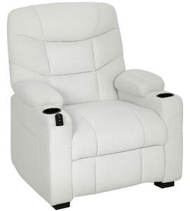 HOMCOM Fotoliu Relax Electric Reclinabil 150° cu Suport pentru Picioare, Funcție Memorie, Telecomandă, din Catifea, Crem | Aosom Romania