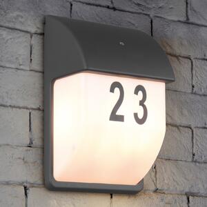 Trio Lighting Lumina numărului de casă Mersey cu senzor crepuscular, reglabil, Negru, Metal, Modern