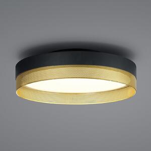 HELL Plafonieră cu LED plasă, Ø 45 cm, negru/auriu, reglabil, Negru, Camera de zi / sufragerie, Metal, Modern