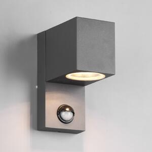 Trio Lighting Aplică exterior Roya 1 bec senzor unghiul antracit, reglabil, Negru, Metal, Modern, Perete unghiular