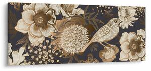 Tablou - Flori aurii pe fundal întunecat (120x50 cm)