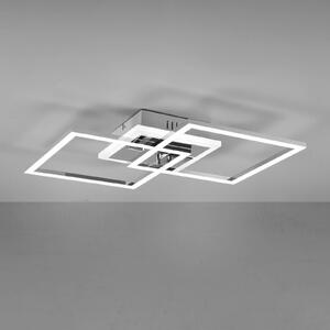 Reality Leuchten Plafonieră LED Venida, pătrată, crom, reglabil, Metalic, Camera de zi / sufragerie, Metal, Modern, Plafon cu flacără multiplă