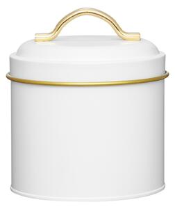 Cutie depozitare cu capac 750ml, metalica, alb, Royal