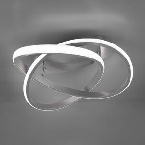 Reality Leuchten Plafonieră cu LED Course, nichel mat, 4.000K, Ø 45 cm, reglabil, Gri, Studiu / Birou, Metal, Modern, Pandantiv cu flacără multiplă