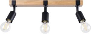 Sollux Lighting Zuca lampă de tavan 3x15 W negru-lemn SL.1297