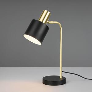Reality Leuchten Adam lampă de masă, o sursă, negru/aurie, Negru, Camera de zi / sufragerie, Metal