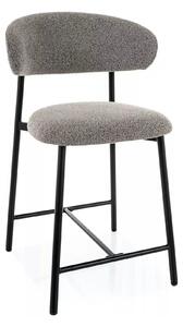 Scaun bar ELTON H-2, gri/negru, stofă/metal, 43x45x91 cm