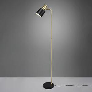 Reality Leuchten Adam lampadar, o sursă, negru/auriu, Negru, Camera de zi / sufragerie, Metal, Proiector suspendat