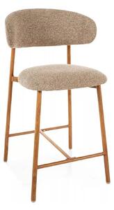 Scaun bar ELTON H-2, bej/stejar, stofă/metal, 43x45x91 cm
