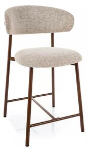 Scaun bar ELTON H-2, bej/nuc, stofă/metal, 43x45x91 cm