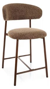 Scaun bar ELTON H-2, cappuccino/nuc, stofă/metal, 43x45x91 cm