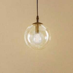 EMIBIG LIGHTING Lampă suspendată Glassy, negru, transparent, sticlă, Ø 14 cm, E14, reglabil, Negru, Camera de zi / sufragerie, Metal, Modern