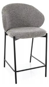 Scaun bar KIOTO H-2, gri/negru, stofă/metal, 54x44x90 cm