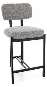 Scaun bar MISAKI H-2, gri/negru, stofă/metal, 45x44x92 cm
