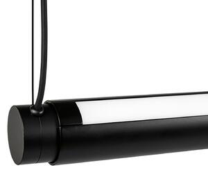 HAY Factor Linear suspendată LED difuză, neagră, reglabil, Negru, Camera de zi / sufragerie, Metal, Design