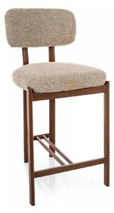 Scaun bar MISAKI H-2, bej/nuc, stofă/metal, 45x44x92 cm