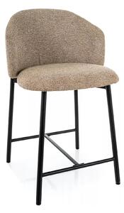 Scaun bar OSAKA H-2, bej/negru, stofă/metal, 54x43x88 cm