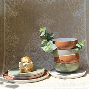 Farfurie desert Italy din ceramica gri 21 cm