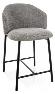 Scaun bar OSAKA H-2, gri/negru, stofă/metal, 54x43x88 cm