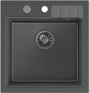 Quadron Peter chiuveta graniteq 50x52 cm negru HCQP5052CZK