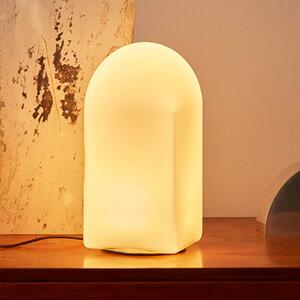 HAY Parade Lampă de masă cu LED coajă albă înălțime 24 cm, reglabil, Alb, Camera de zi / sufragerie, Sticlă, Design