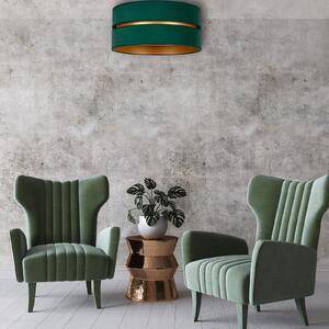 Duolla Plachetă plafonieră Duo, verde/auriu Ø 60 cm, 1 bec, reglabil, Verde, Camera de zi / sufragerie, Țesătură / Textil