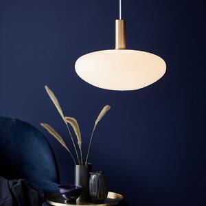 Nordlux Lampă suspendată Alton, sticlă, opal, Ø 35 cm, reglabil, Alb, Bucătărie, Sticlă