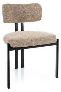 Scaun MISAKI, bej/negru, stofă/metal, 57x48x81 cm