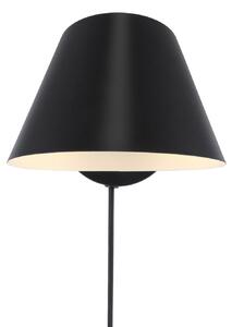 DFTP by Nordlux Aplică de perete Stay Short cu ștecher, negru, Negru, dormitor, Metal, Design