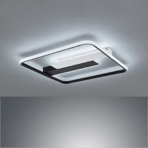 FISCHER & HONSEL Plafonieră LED Blithe 50x50cm, ramă, reglabil, Negru, Camera de zi / sufragerie, Metal, Modern