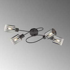 FISCHER & HONSEL Plafonieră Iska cu brațe, 4 becuri, reglabil, Negru, Camera de zi / sufragerie, Metal