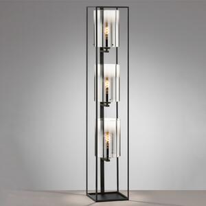 FISCHER & HONSEL Lampă de podea Samu, 3 becuri, Negru, Camera de zi / sufragerie, Metal, Modern