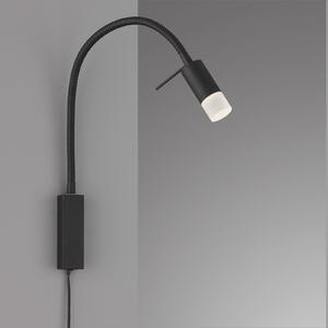 FISCHER & HONSEL Aplică de perete LED Seng, braț flexib, difuzor, Negru, Camera de zi / sufragerie, Metal, Modern, Soclu de perete jos
