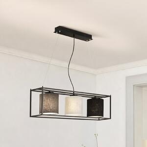 FISCHER & HONSEL Lampă suspendată Gilli, 3 becuri, reglabil, Negru, Camera de zi / sufragerie, Metal, Modern