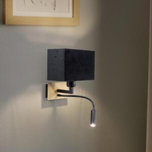 Euluna Aplică de perete Harry, unghiulară, alamă/negru/negru, Negru, Camera de zi / sufragerie, Metal, Modern, Lumină de lectură
