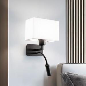 Argon Aplică de perete Harry, unghiulară, negru/negru/alb, Negru, Camera de zi / sufragerie, Metal, Modern, Lumină de lectură