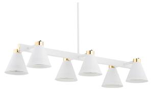 Euluna Lampă suspendată Avenidos, 6 becuri, alb, reglabil, Alb, Camera de zi / sufragerie, Metal, Modern