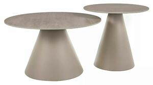 Set 2 măsuțe cafea HILL II, bej/cașmir, ceramică/metal
