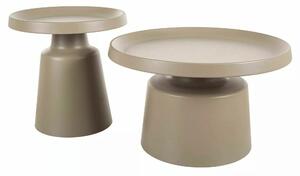 Set 2 măsuțe cafea RODOS, bej mat, metal